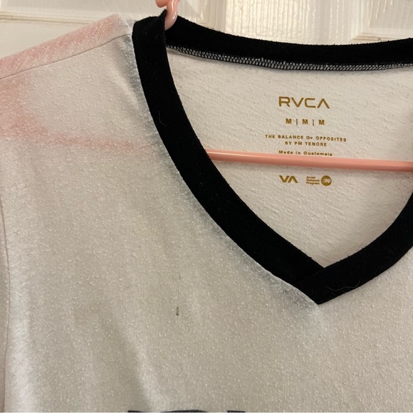 RVCA Black & White V-Neck T-Shirt - Picture 4 of 6